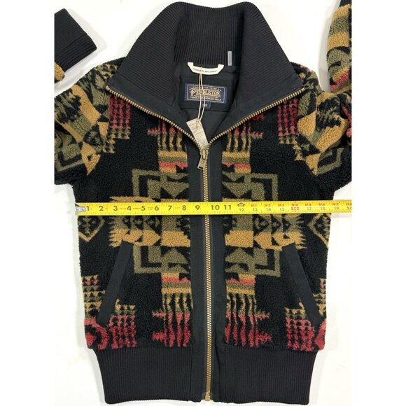Pendleton Womens Foxglove Fleece Bomber Jacket Sz Small Southwestern Geometric - Picture 12 of 13